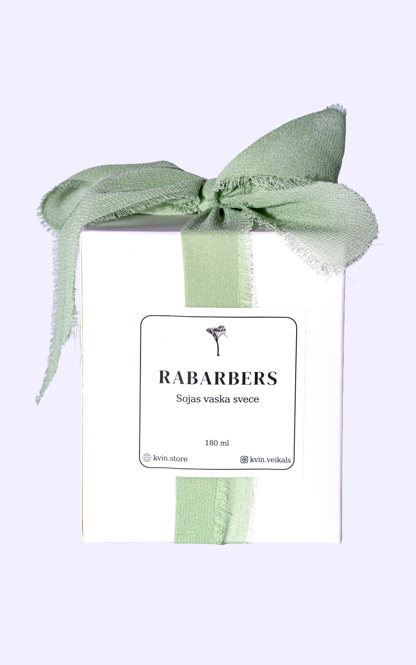 Sojas vaska svece RABARBERS Dāvanu kastītē