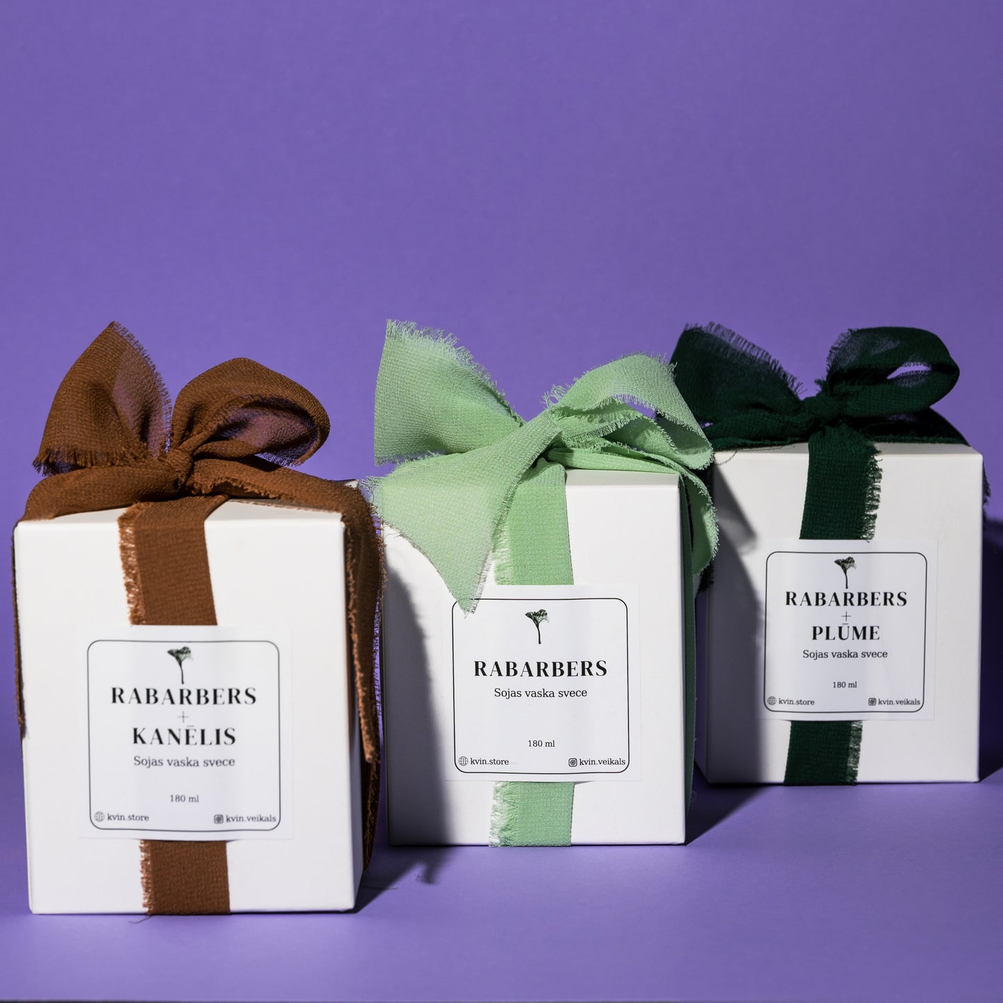 Sojas vaska svece RABARBERS + KANĒLIS Dāvanu kastītē