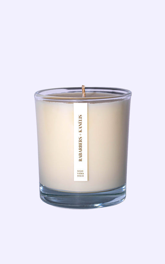 Sojas vaska svece RABARBERS + KANĒLIS