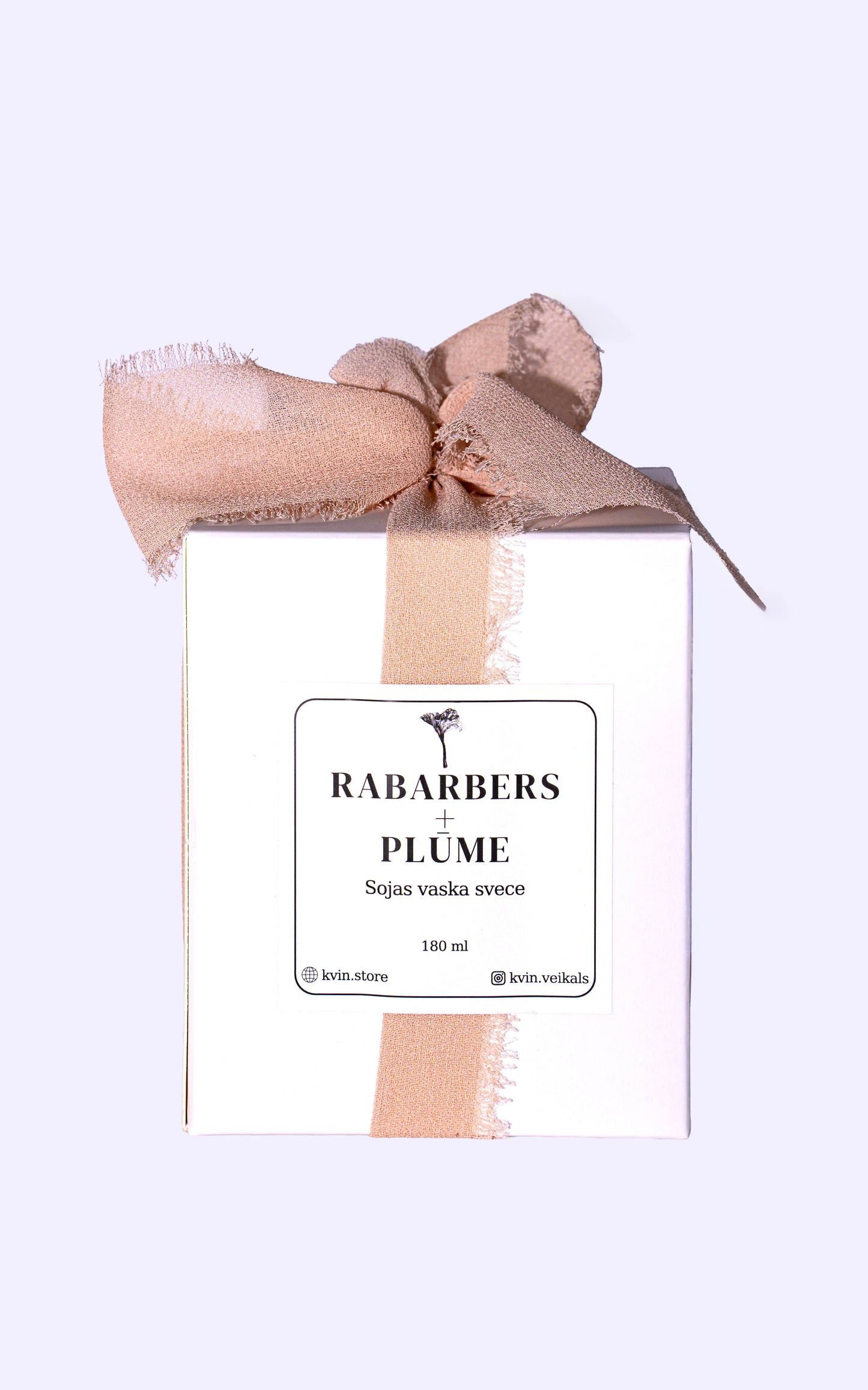 Sojas vaska svece RABARBERS + PLŪME Dāvanu kastītē